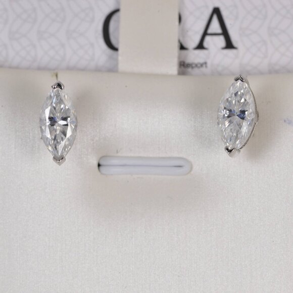 Certified 2.0 CTW Marqui Moissanite Stud Earrings - Picture 7 of 8